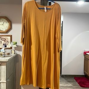 Mustard colored midi dress